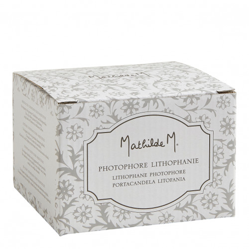 Photophore lithophanie Fleurs Majestueuses en biscuit de porcelaine