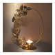 Oval Gold Metal Candle Holder