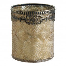 Castiçal Vaso Jardim de Inverno dourado fosco - Modelo pequeno