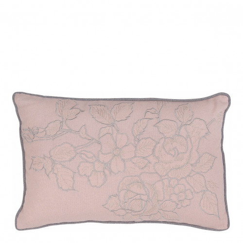 Coussin Fleurs brodées - Nude
