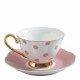 Tasse à thé Madame Récamier pois rose