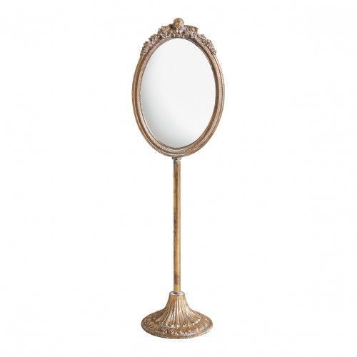 Angel standing mirror in metal with aged brass finish Angel standing mirror in metal with aged brass finish