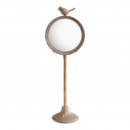 Espejo de pie Pájaro en metal con acabado de latón envejecido