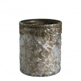 Porta-velas Vaso Jardim de Inverno castanho fosco - Modelo médio
