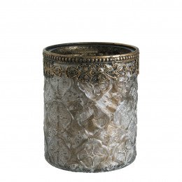 Porta-velas Vaso Jardim de Inverno castanho fosco - Modelo médio