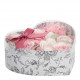 Heart-Shaped Box Bouquet Flower Bed of Pink and White Soap Flowers - Rose Scent