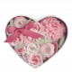Caixa Coração Bouquet Canteiro de Flores de Sabonete rosa e brancas - Perfume Rosa