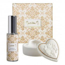 Coffret bougie et parfum d'ambiance Murmures de Papier - Fleur de Coton