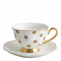 Tea cup Madame Récamier - Gilded polka-dot