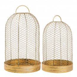 Set of 2 golden Country Cages