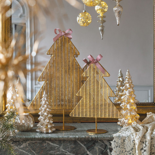 Large Gold Metal Christmas Tree Ornament