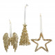 Coffret de 3 décors pailletés dorés