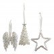 Coffret de 3 décors pailletés argentés