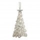 Set of 3 silver glittered decorations