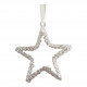 Set di 3 decorazioni glitterate argento