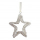 Set of 3 silver glittered decorations