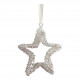 Set of 3 silvered glitter decorations