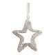 Set of 3 silver glittered decorations