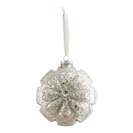 Déco Fleur de Noël en verre mercurisé - Grand modèle
