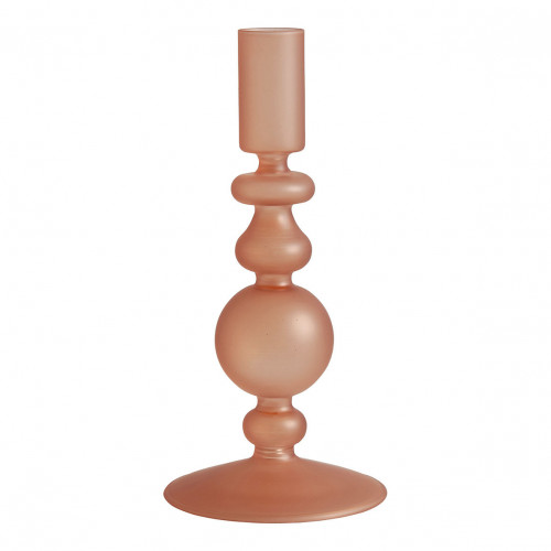 Set de 3 bougeoirs rose givré Set de 3 bougeoirs rose givré