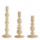 Set de 3 bougeoirs beige givré