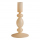 Set of 3 frosted beige candle holders