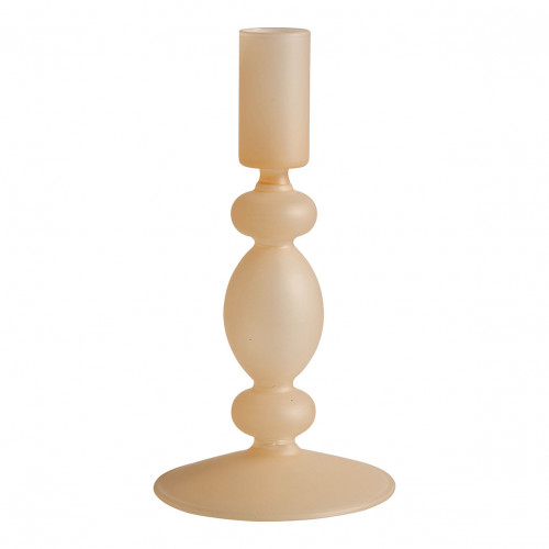 Set de 3 bougeoirs beige givré