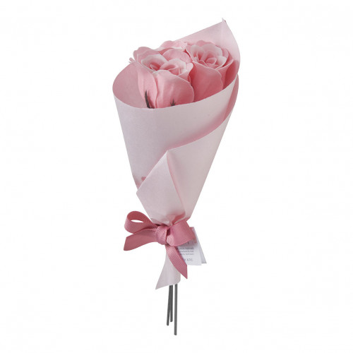 Bouquet of 3 pink soap roses - Rose fragrance