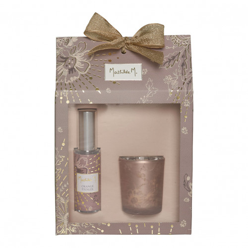 Set de vela y spray ambiental Fêtes Enchantées - Orange Étoilée