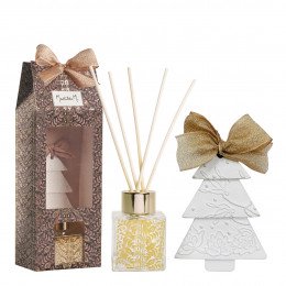 Cofre difusor de perfume de ambiente Festas Encantadas - Pinheiro Dourado