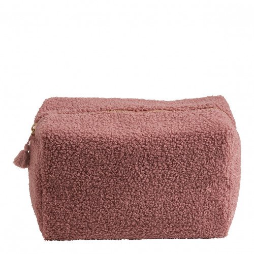 Bolsa de toilette retangular Bouclette rosa - Tamanho grande