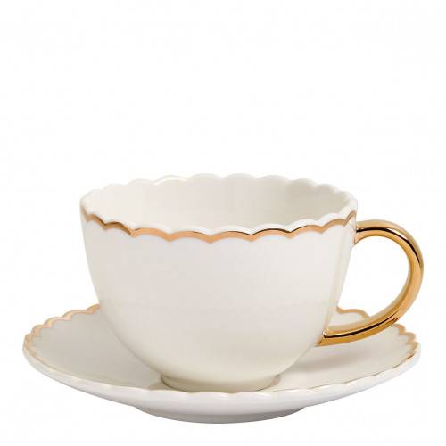 Marguerite Teacup and Saucer - White | Mathilde M