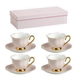Set of 4 Madame de Récamier Coffee Cups - Pink