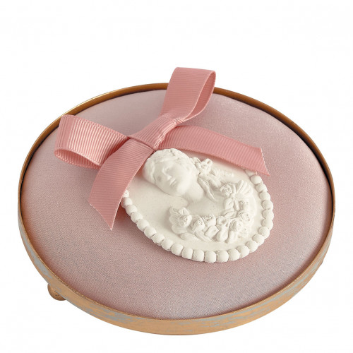 Round upholstered tray for scented decor - Pink Round upholstered tray for scented decor - Pink