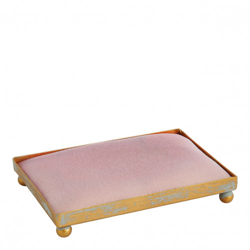 Bandeja rectangular tapizada para decoración perfumada - Rosa