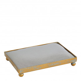 Bandeja retangular estofada para decoração perfumada - Cinzenta