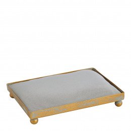 Rectangular upholstered tray for scented decor - Gray