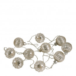 Guirlanda luminosa LED com bolas prateadas