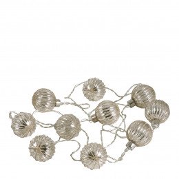Guirlande lumineuse LED boules argentées