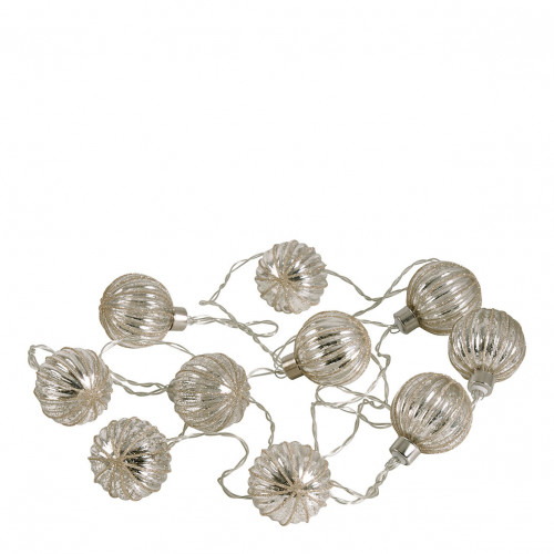 Guirnalda luminosa LED con bolas plateadas