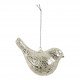 Decorative bird to hang in silver glass