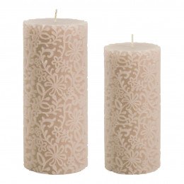 Bougie décorative Fleur rose - Petit modèle - H. 15 cm