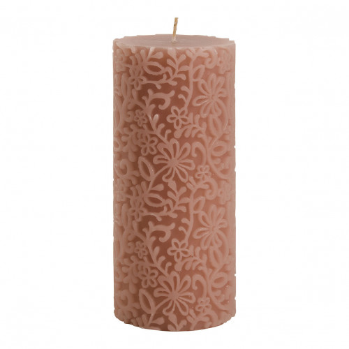 Vela decorativa Flor rosa oscuro - Modelo grande - H. 20 cm
