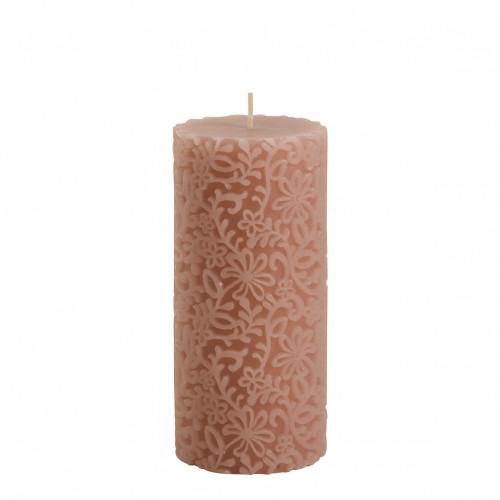 Decorative Candle Dark Pink Flower - Small Model - H. 15 cm