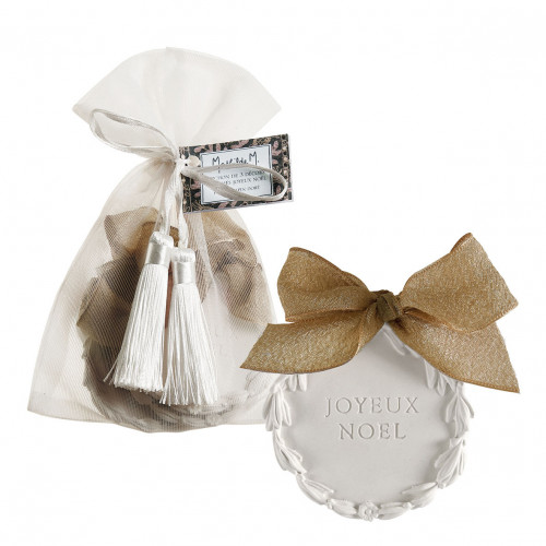 Pouch of 3 scented decorations Merry Christmas - Golden Fir