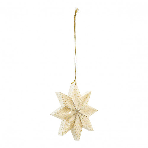 Decoração Estrela em papel dobrável - Branco