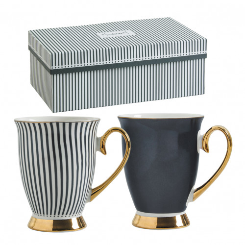 Set of 2 Madame de Récamier Mugs - Black