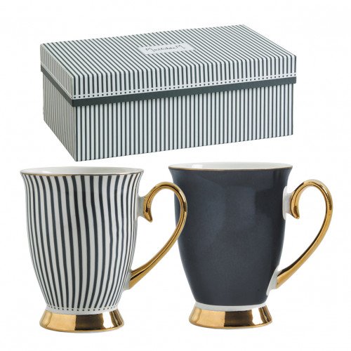 Set of 2 Madame de Récamier Mugs - Black