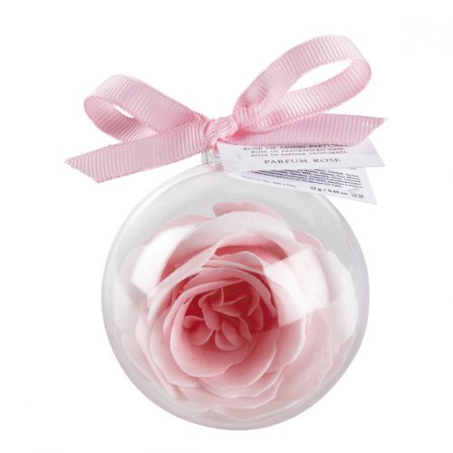 White and Rose scented soap ball - Rose scent