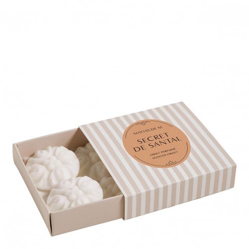 Caixa de 4 decorações fundentes em cera perfumada Arabesque - Secret de Santal